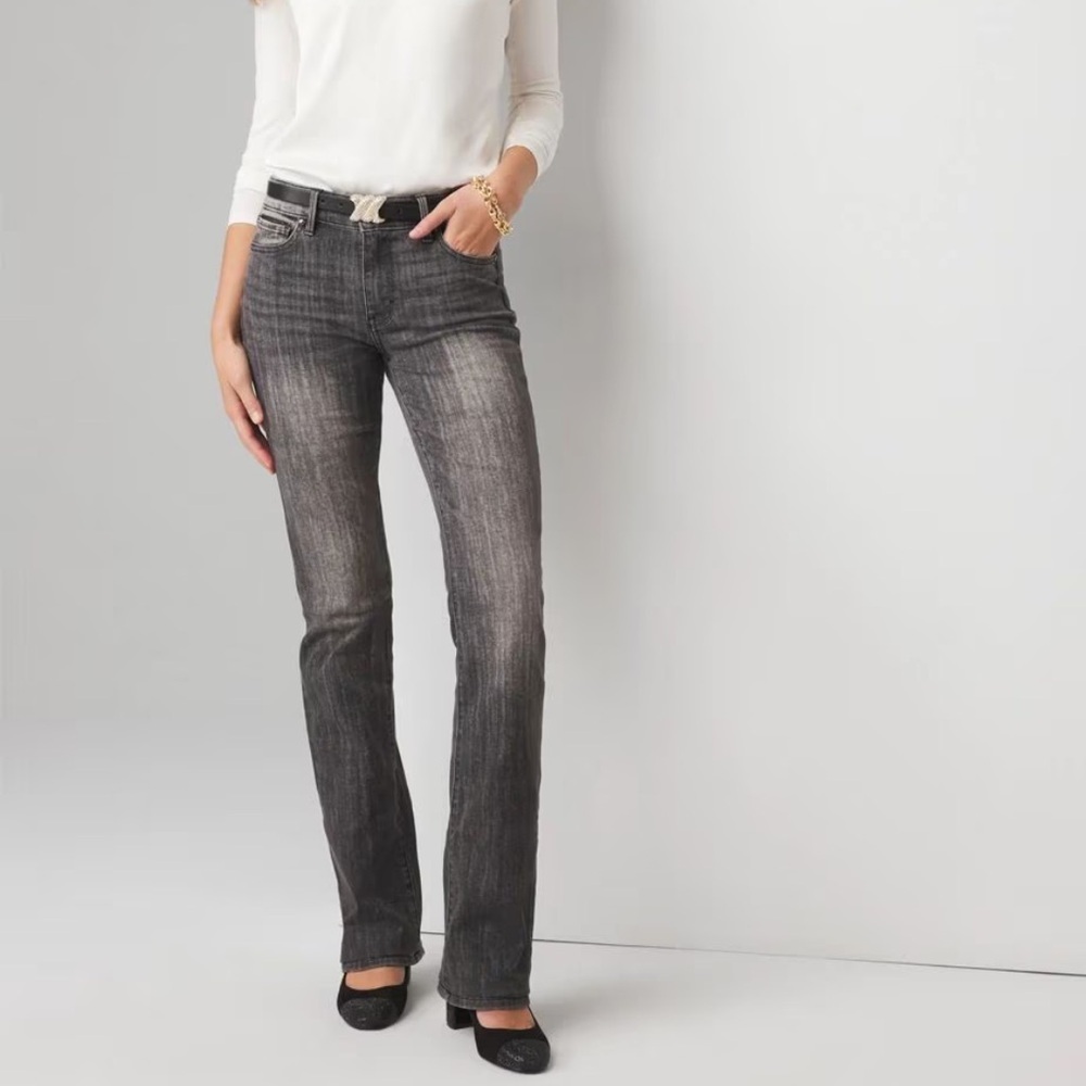 White House Black Market NWT Mid Rise Boot - Obsidian Black Jeans - 4 L